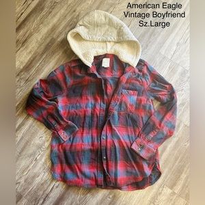 American Eagle Hooded Flannel